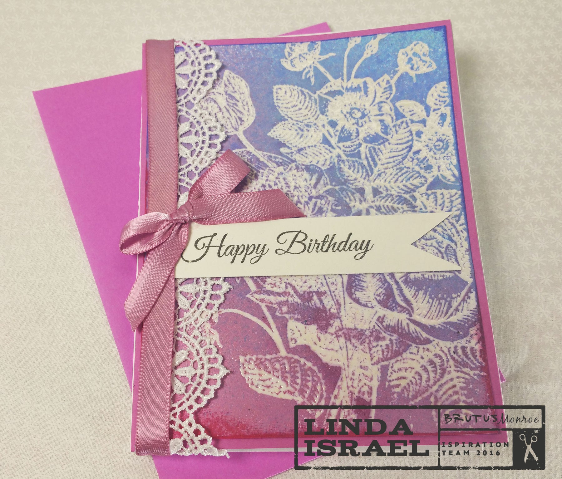 Embossing Resist With Botanical Background