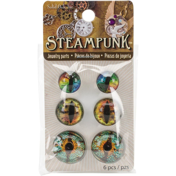 Solid Oak Steampunk Acrylic Accents 6/Pkg | Dragon Eyes Brights
