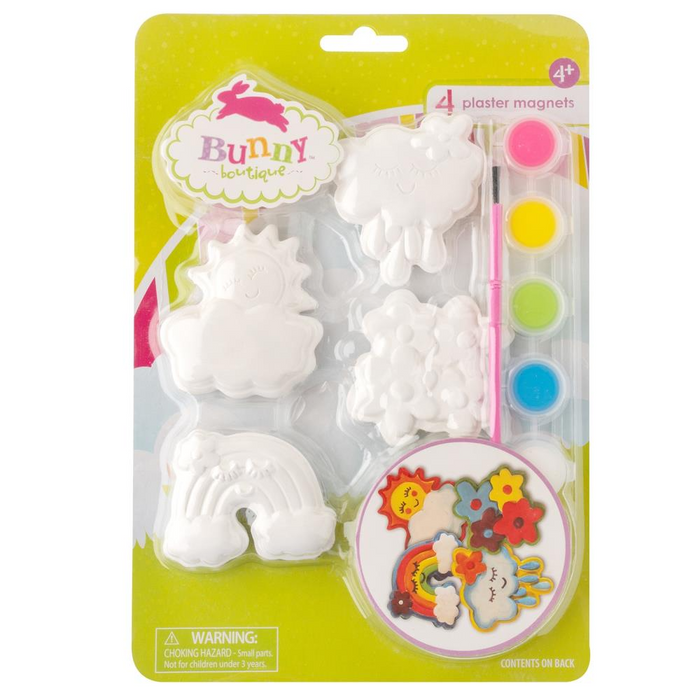 Colorbok Bunny Boutique Plaster Magnet Set 4/Pkg | Rainbow
