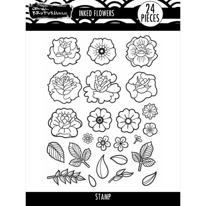 Inked Flowers - 6x8 Stamp