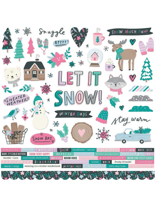 Simple Stories | Feelin' Frosty Collection | 12"x12" Cardstock Stickers