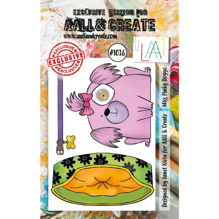 AALL And Create | A7 Photopolymer Clear Stamp Set | Miss Pinky Doggo