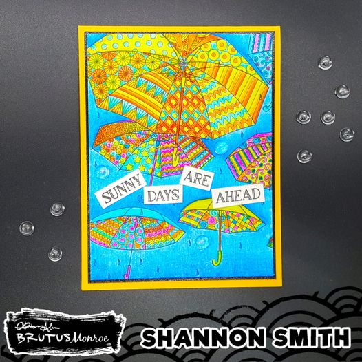 Abstract Umbrella - 6x6 Background Stamp