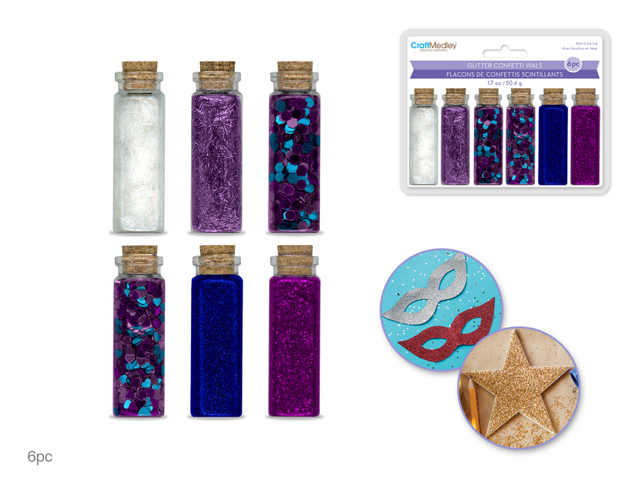 Craft Medley: Glitter/Confetti Vials - Regal