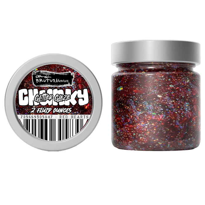 Chunky Glitter Glaze | Red Hearts