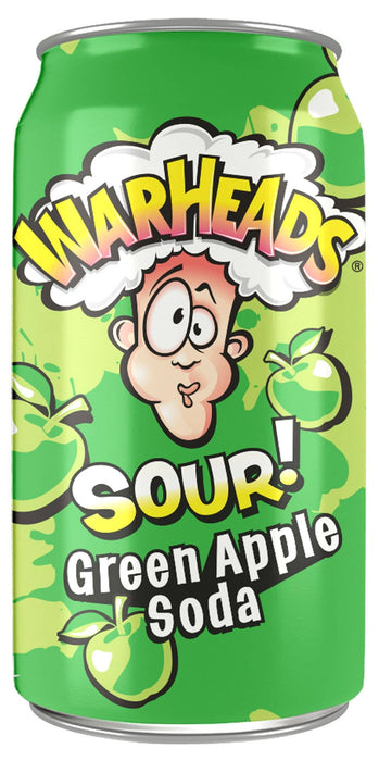 Warheads Sour! Soda - Green Apple, 12oz Can