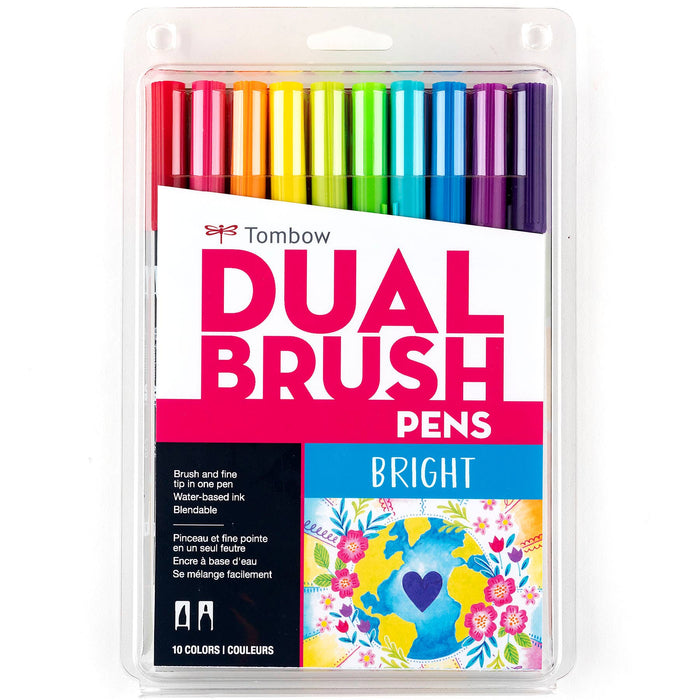 Tombow - Dual Brush Pen Art Markers: Bright - 10-Pack