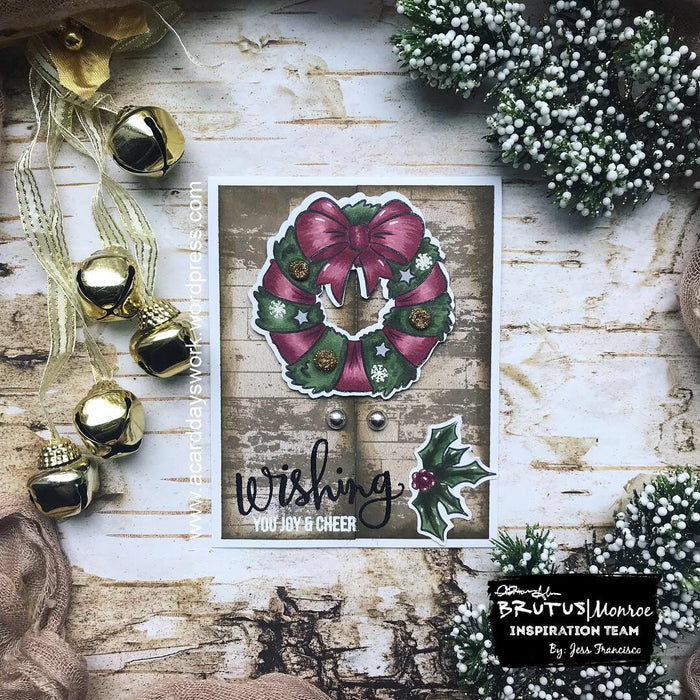 Christmas Door Card Featuring Barn Wall + Yuletide Greetings