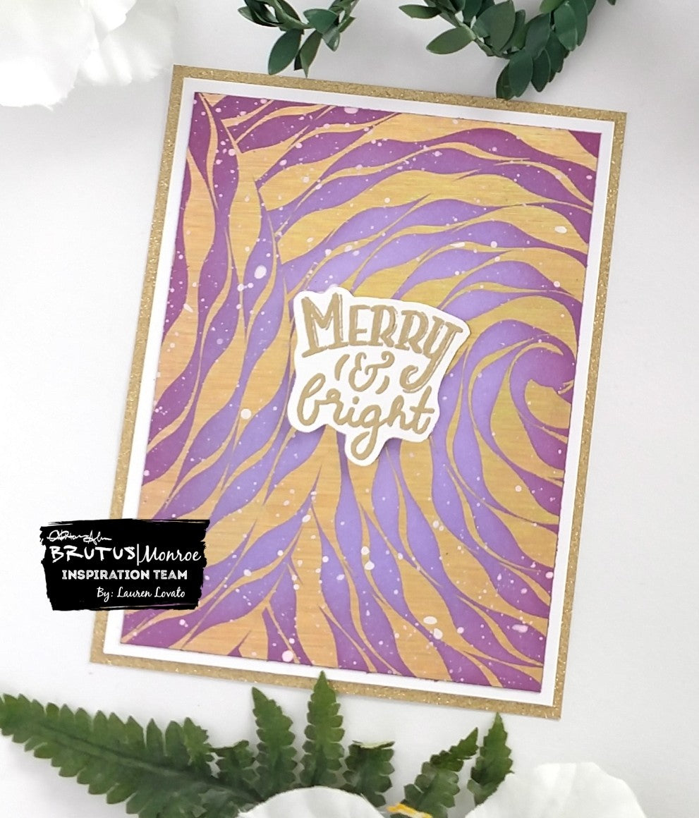 Foiled and Ink Blended Merry & Bright Card