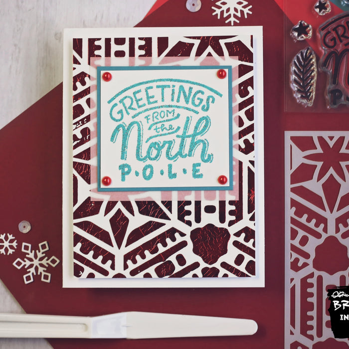 Foiling with a Stencil | A Christmas Card with Ashley