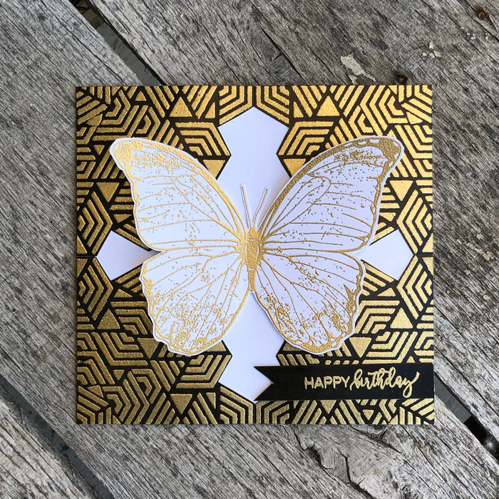 Golden stenciled card
