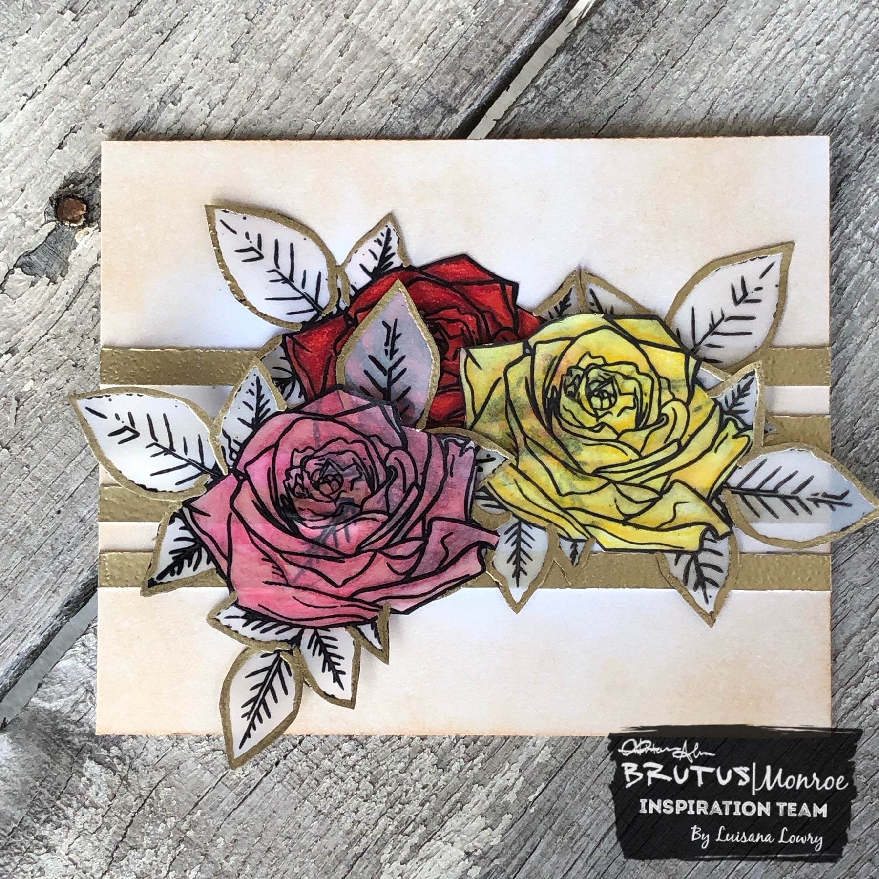 Vintage inspired rose card
