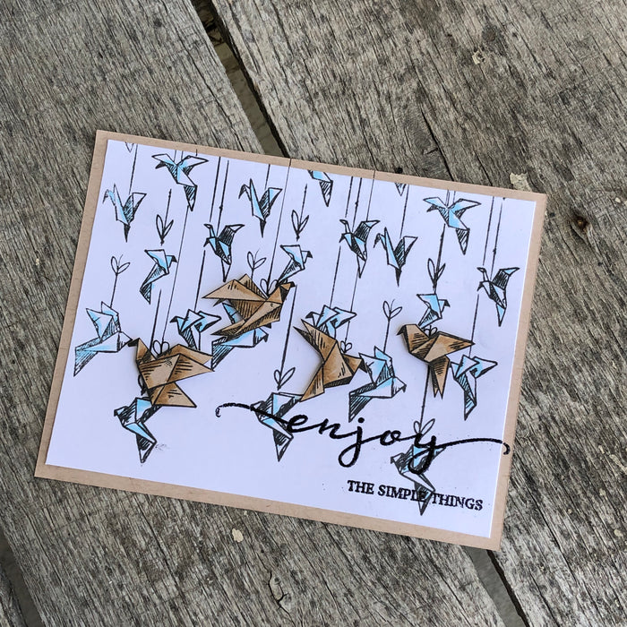 Paper cranes card