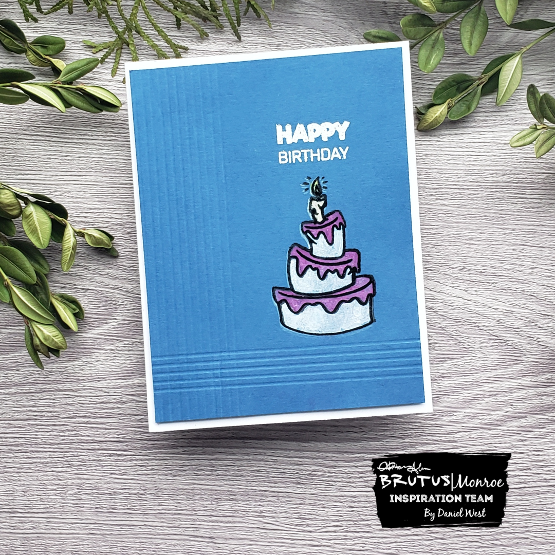 Using Colored Pencils on Dark Card Stock with the April Stamp of the Month
