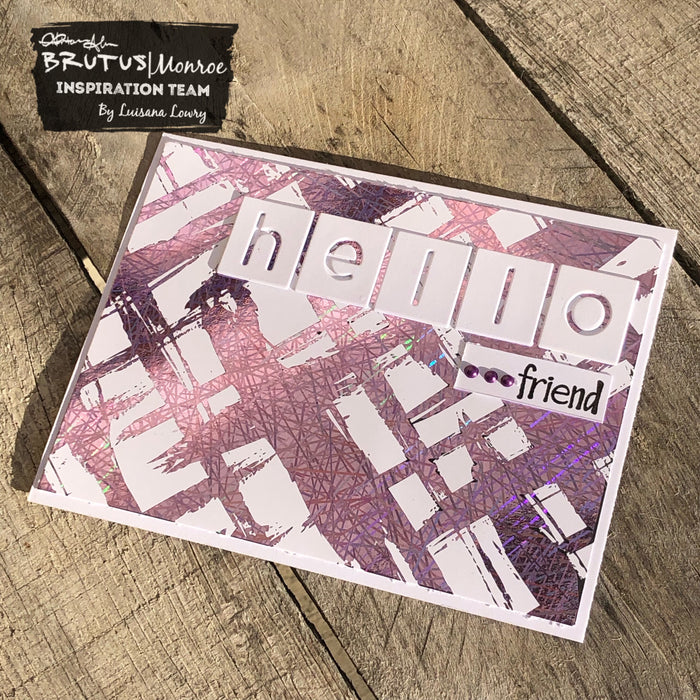 Deco foil Hello friend card