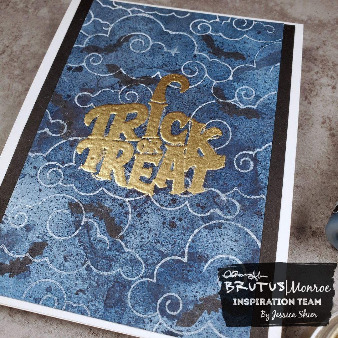 Stamping and Embossing over Surface Ink Spray