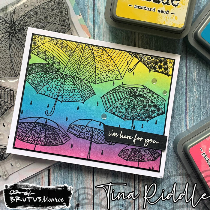 Abstract Umbrellas I'm Here For You Card