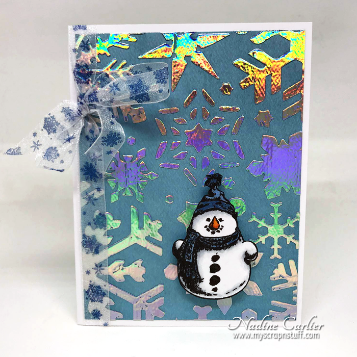 Deco Foil Snowman Card by Nadine Carlier