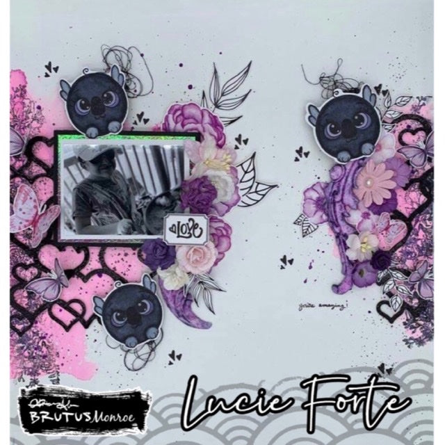 Mixed media layout by Lucie Forté (louanncreations)