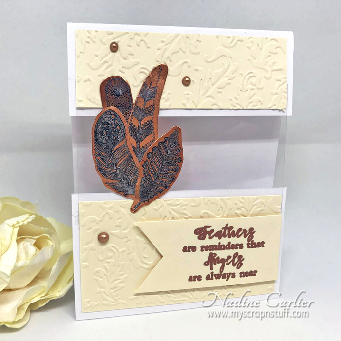 An Elegant Feather Card with a Peek-A-Boo Window