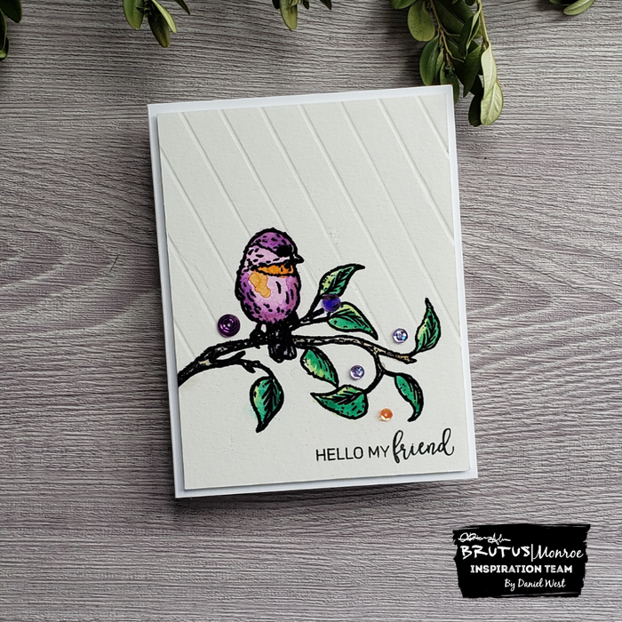 Feathered Friend Aqua Pigment Colored Card