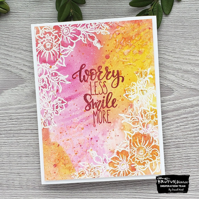 Double Textured Card with Embossing Powder and Pearl Paste