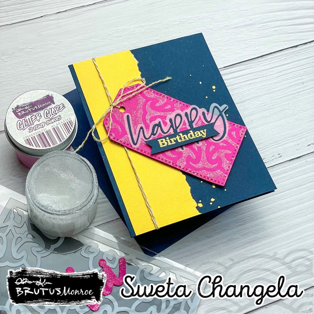 Quick and easy card with Glitter Glaze by Sweta