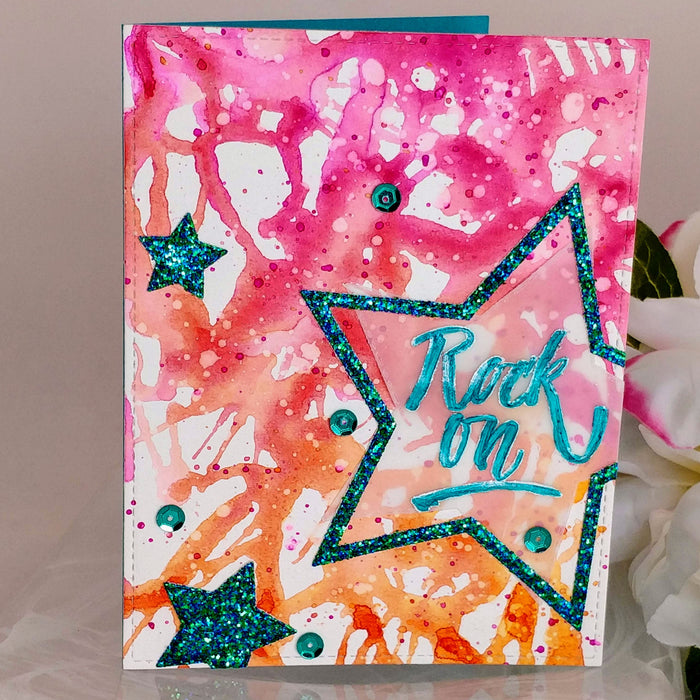 Aqua Pigment Background with Guest Designer, Amanda!