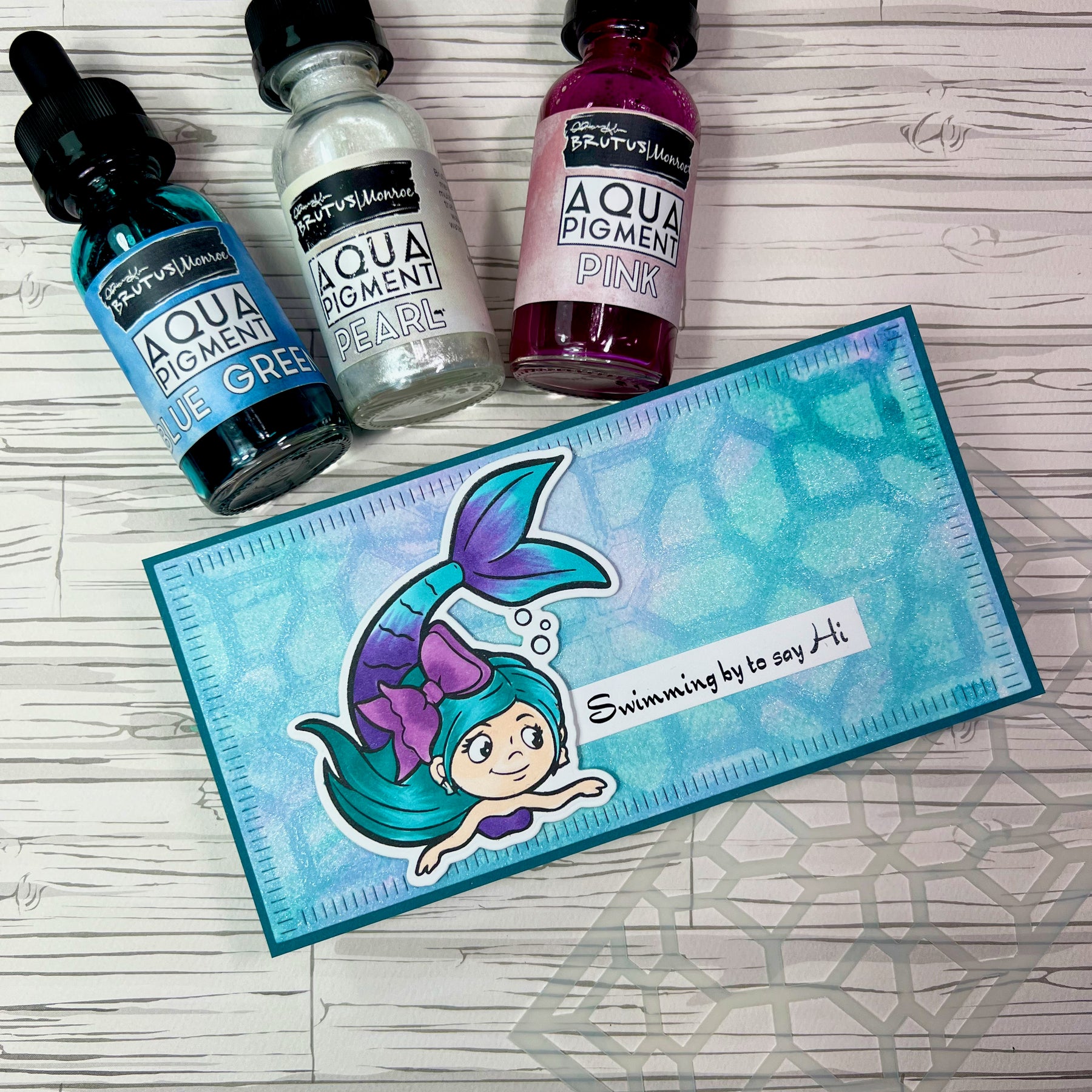 Watercolor Background using Stencils