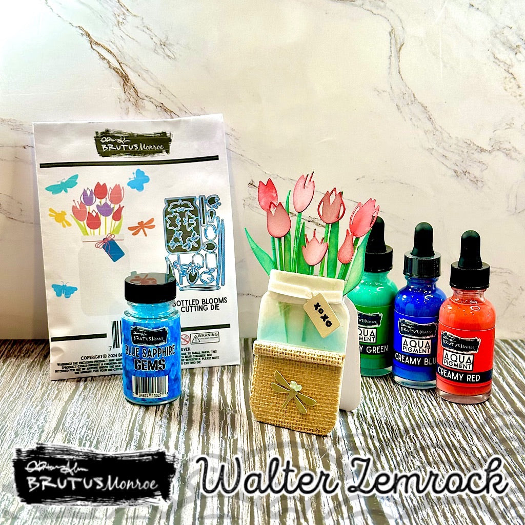 Bottled Blooms Shaped card by Walter