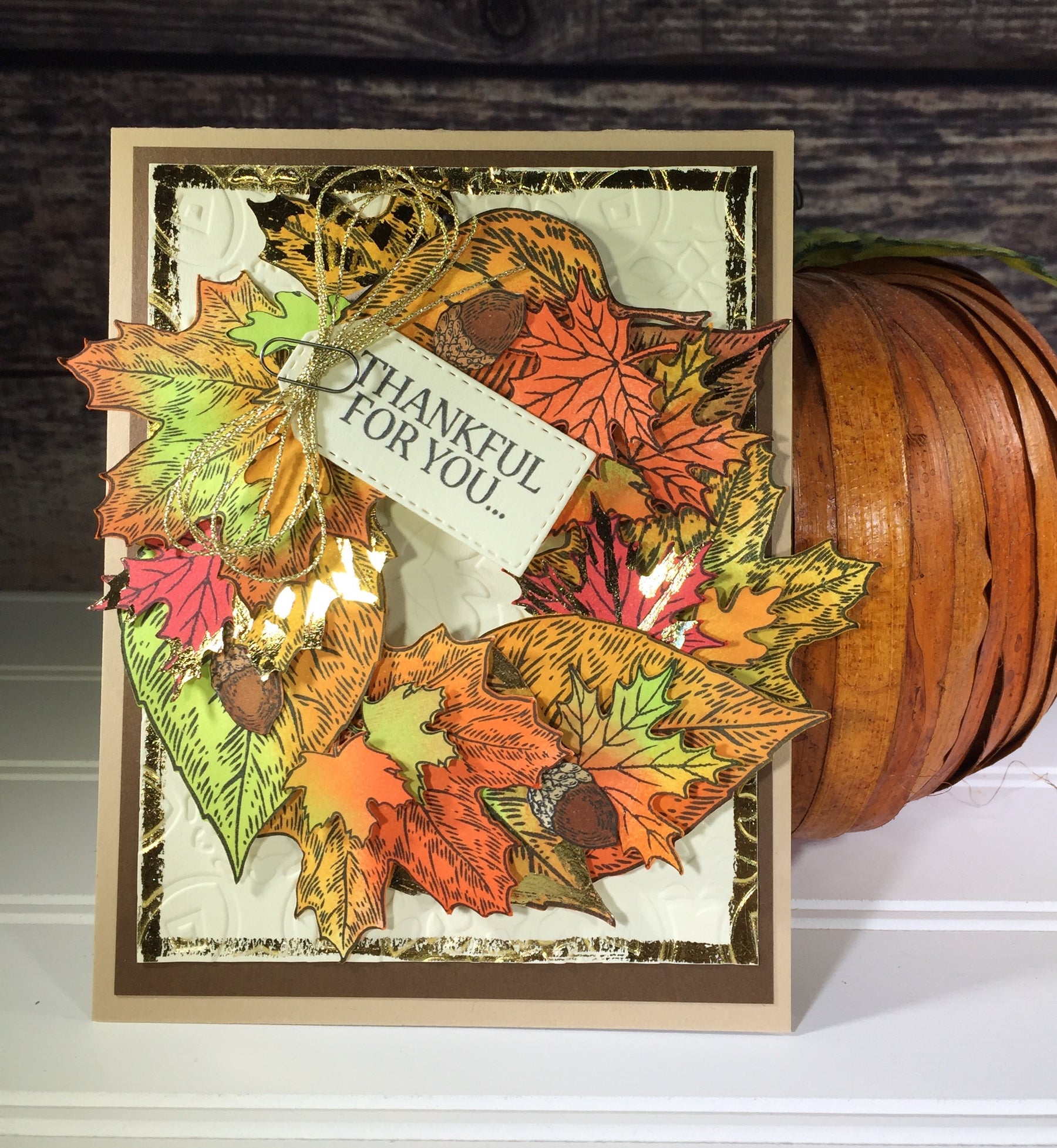 Fall Foil Wreath Card
