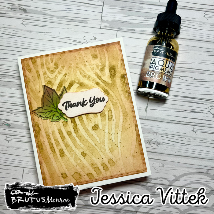 Fall Card with Stencil and Aqua Pigments