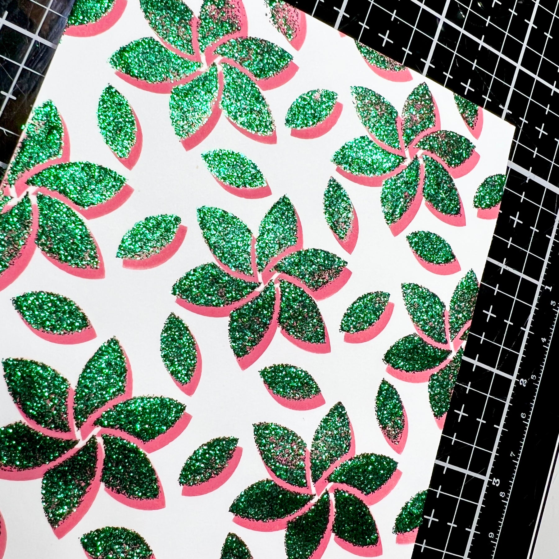 Layering stencil Glitter card!