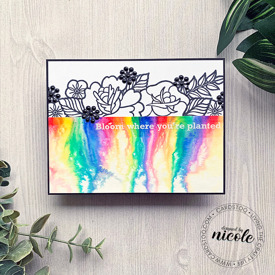 Floral Rainbow Watercolor Melt