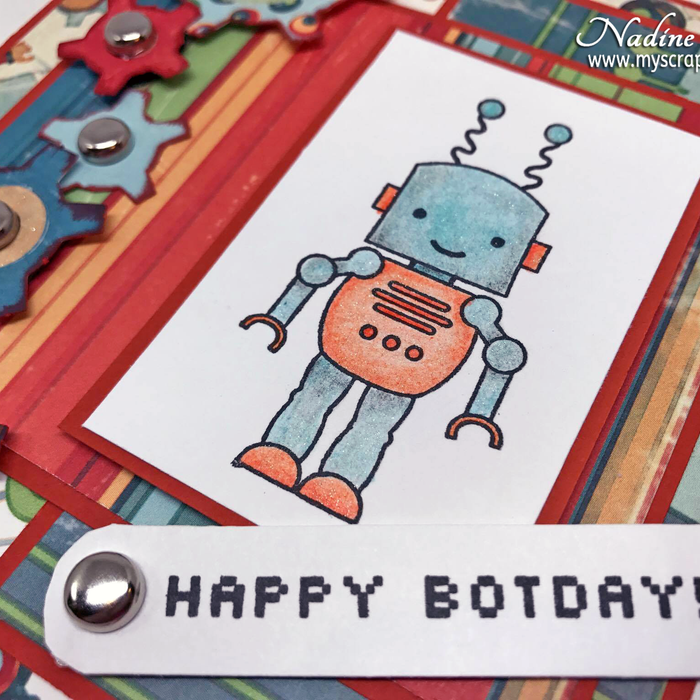 Gearing Up With A Little Robot Birthday Card