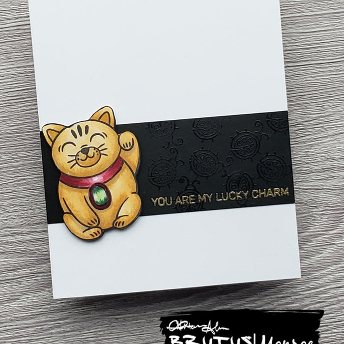 Clean and Simple Lucky Cat Card