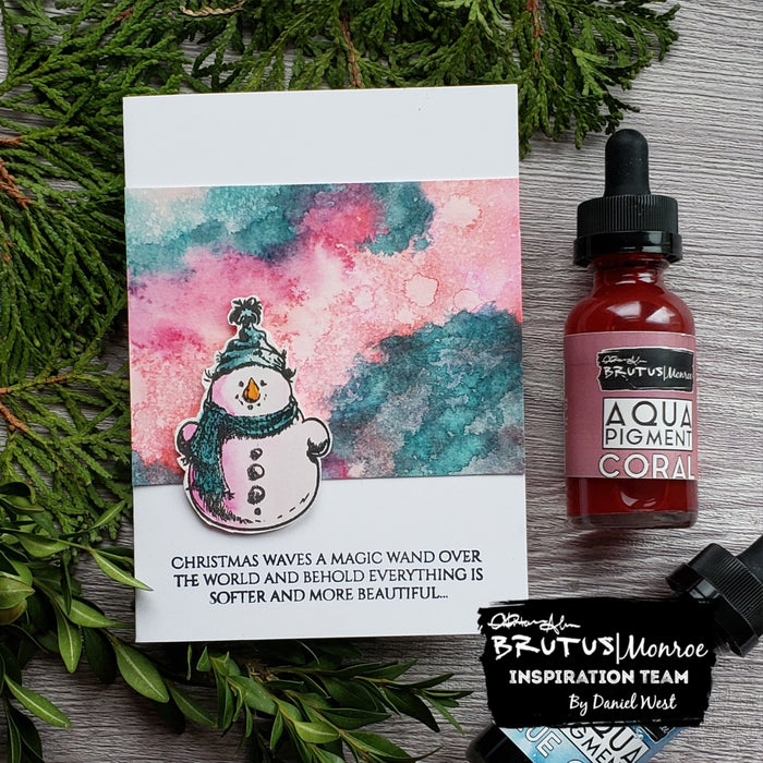 Using Aqua Pigments to Create a Non-Traditional Snowy Background