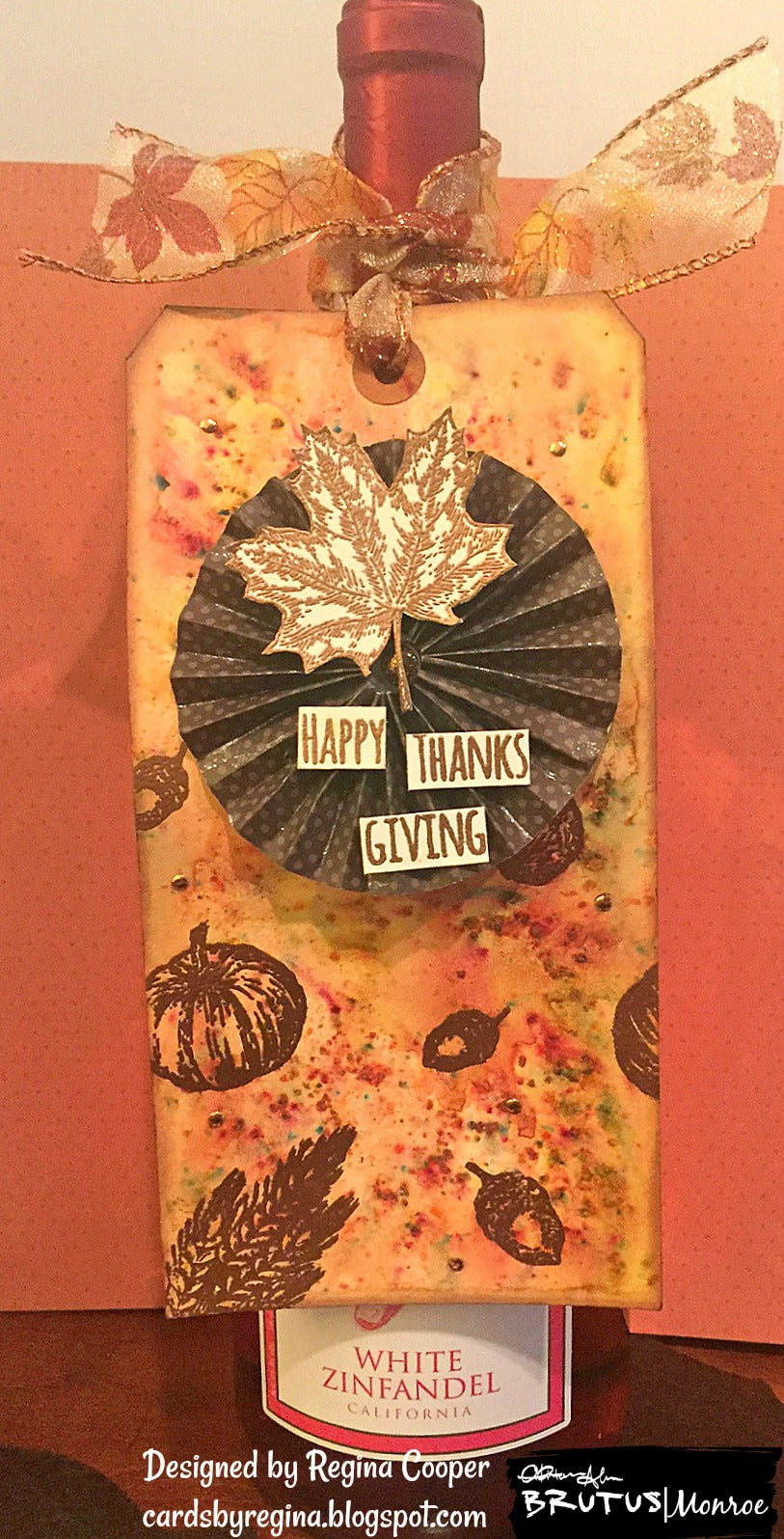 Happy Thanksgiving Wine Tag Using Colorburst