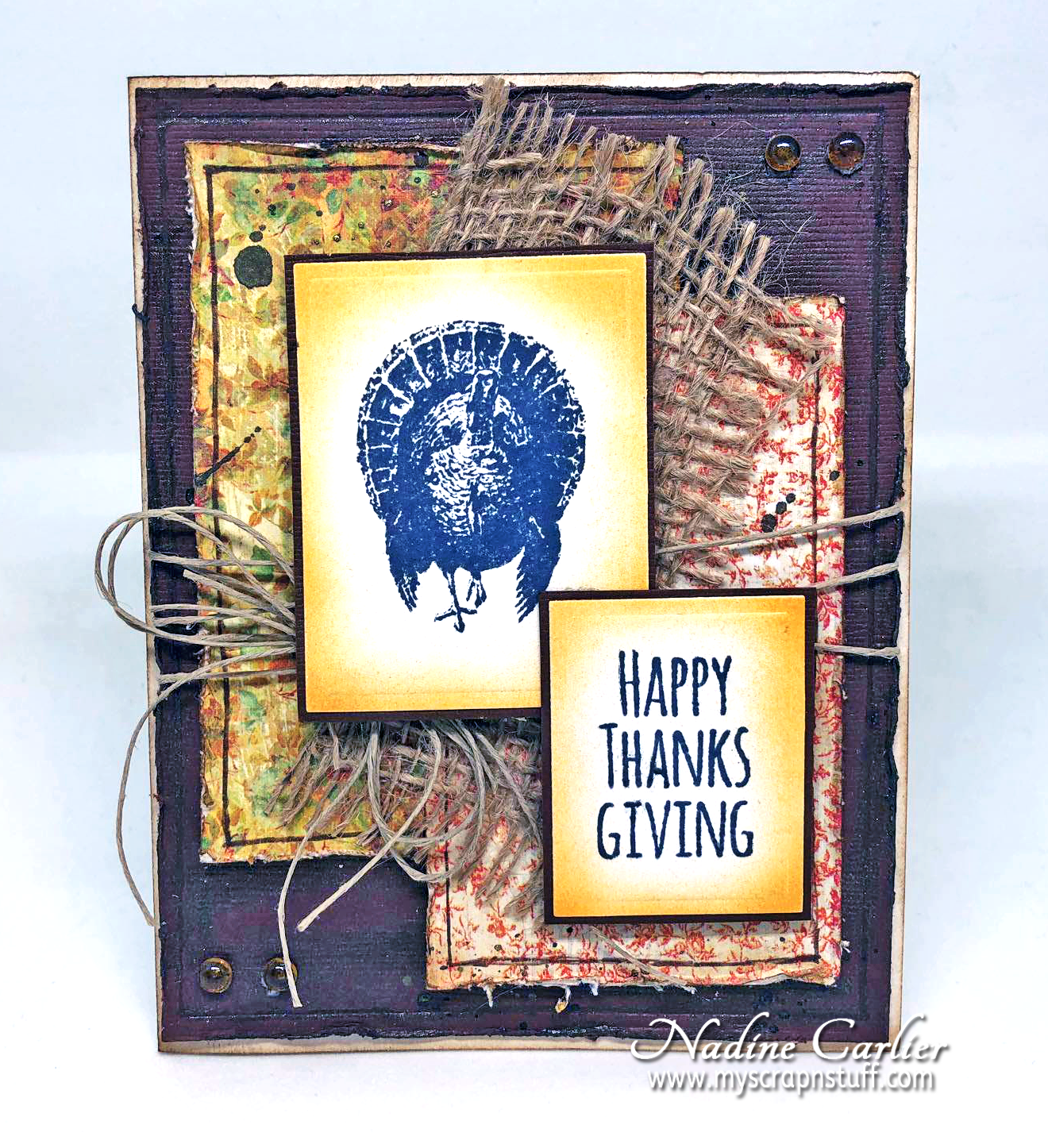 Happy Thanksgiving Card with Brutus Monroe by Nadine Carlier