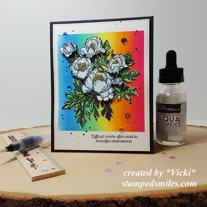 Rainbow Background with Conservatory of Quotes- Guest Designer, Vicki!