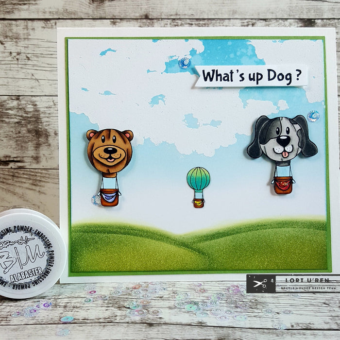 Cloud Background Stamp | Partial Heat Embossing