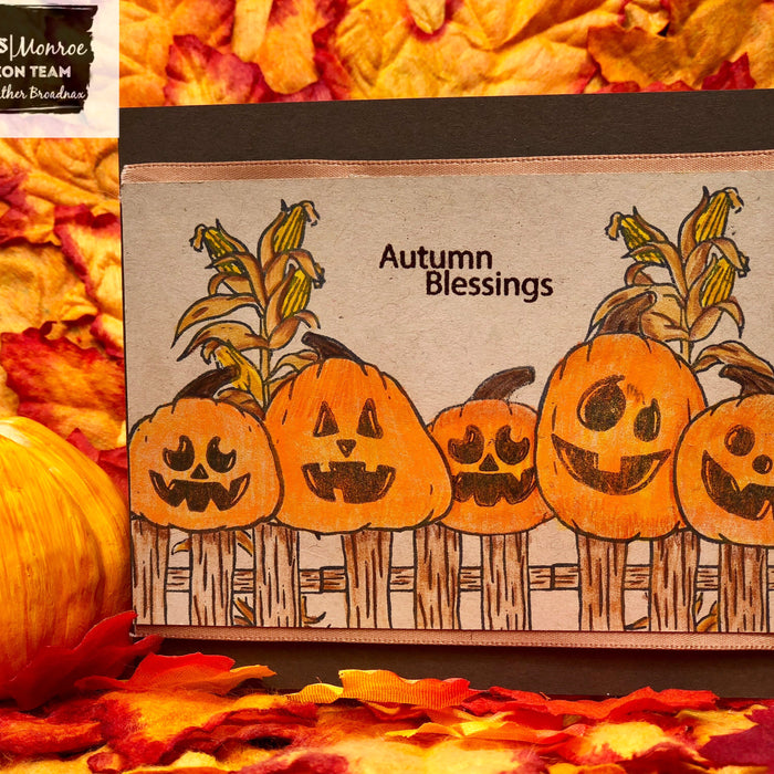 Autumn Greetings with Pumpkin Faces