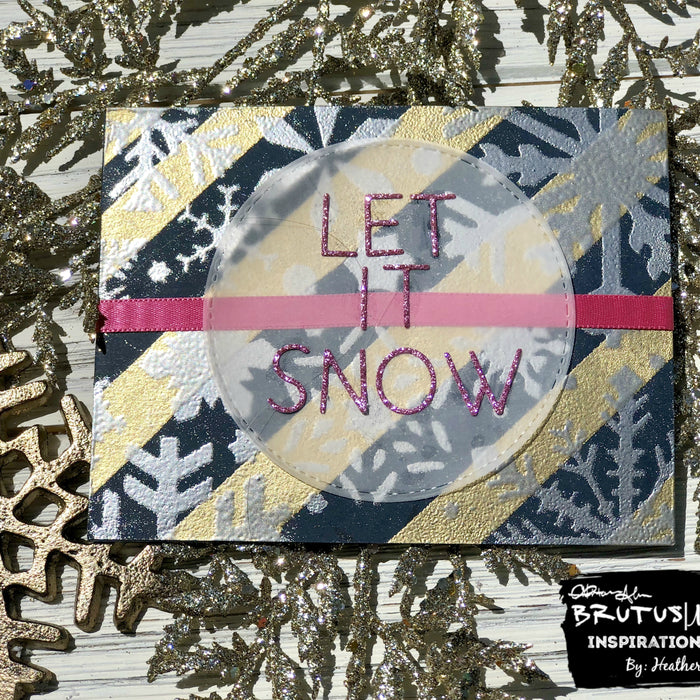 Layered Heat Embossing Using Snowflakes Stencil