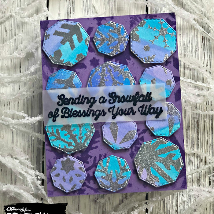 Snowflake Wonderland Using Aqua Pigments, Heat Embossing and Die Cutting