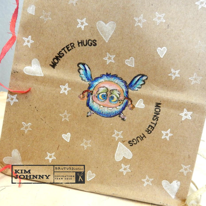 January Stamp Club~"Scary" Monster Kraft Treat Bag