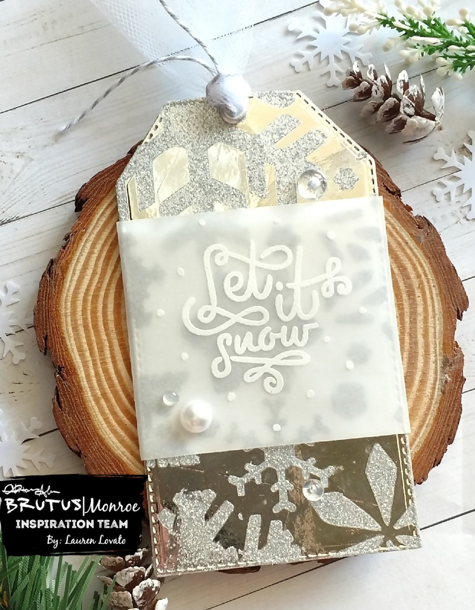 Snowflake Tag with Glitter Glaze
