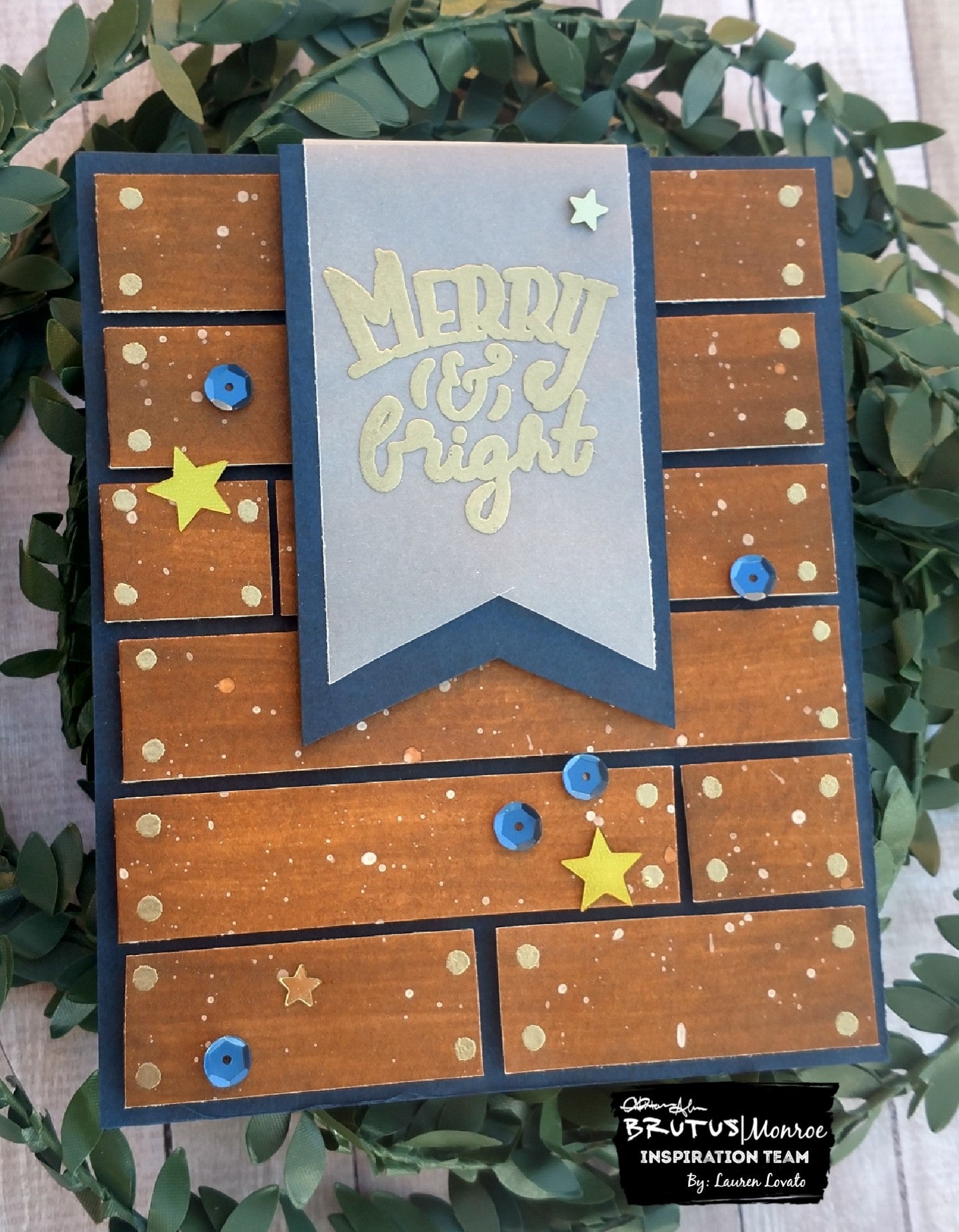 Gingerbread Aqua Pigment Christmas Card