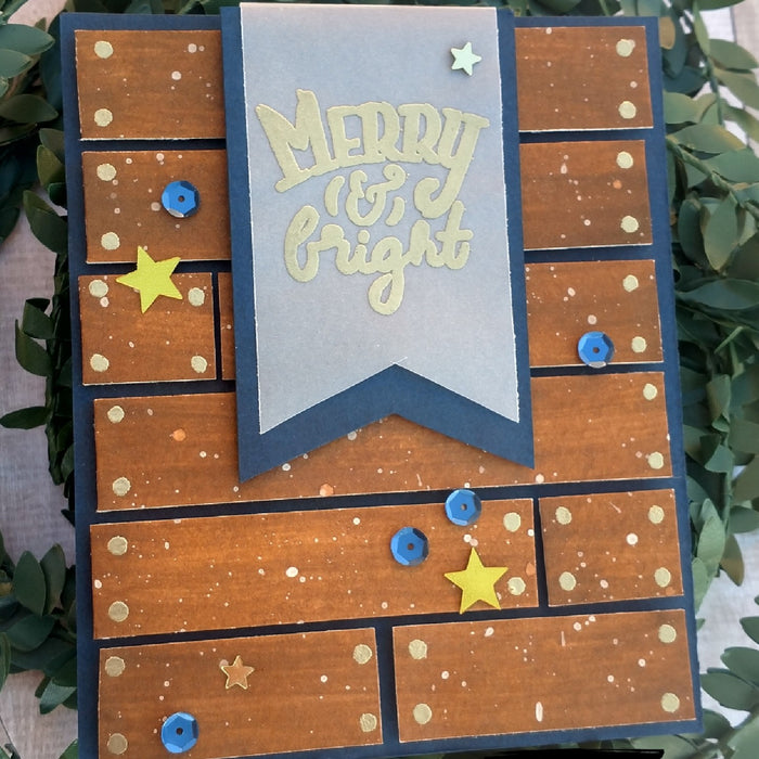 Gingerbread Aqua Pigment Christmas Card