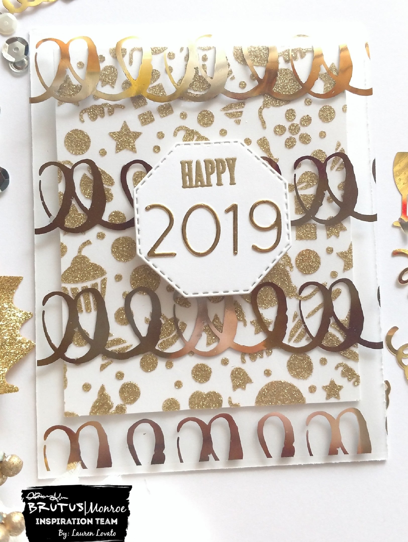 Clear Toner Sheet & Glitter Glaze New Year's Card