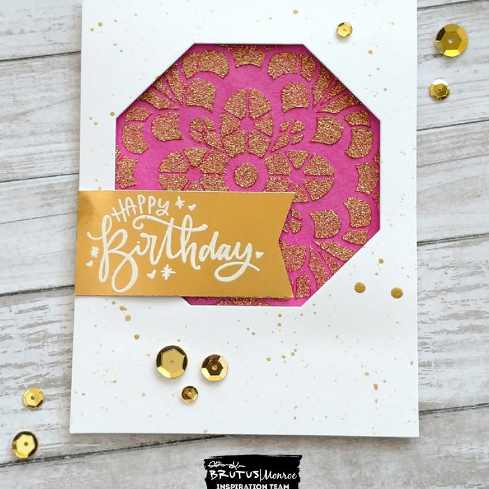 Stenciled Glitter Glaze Spotlight Card